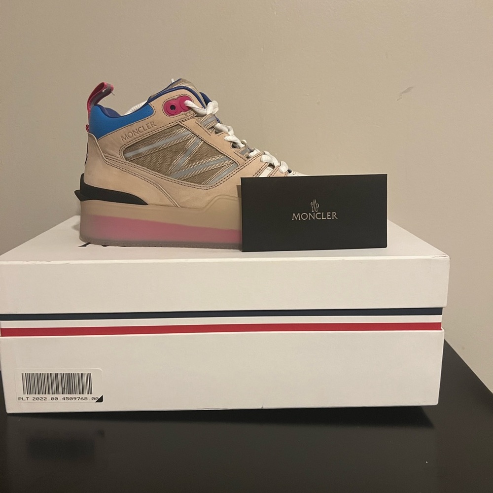Moncler Beige and Pink Sneakers